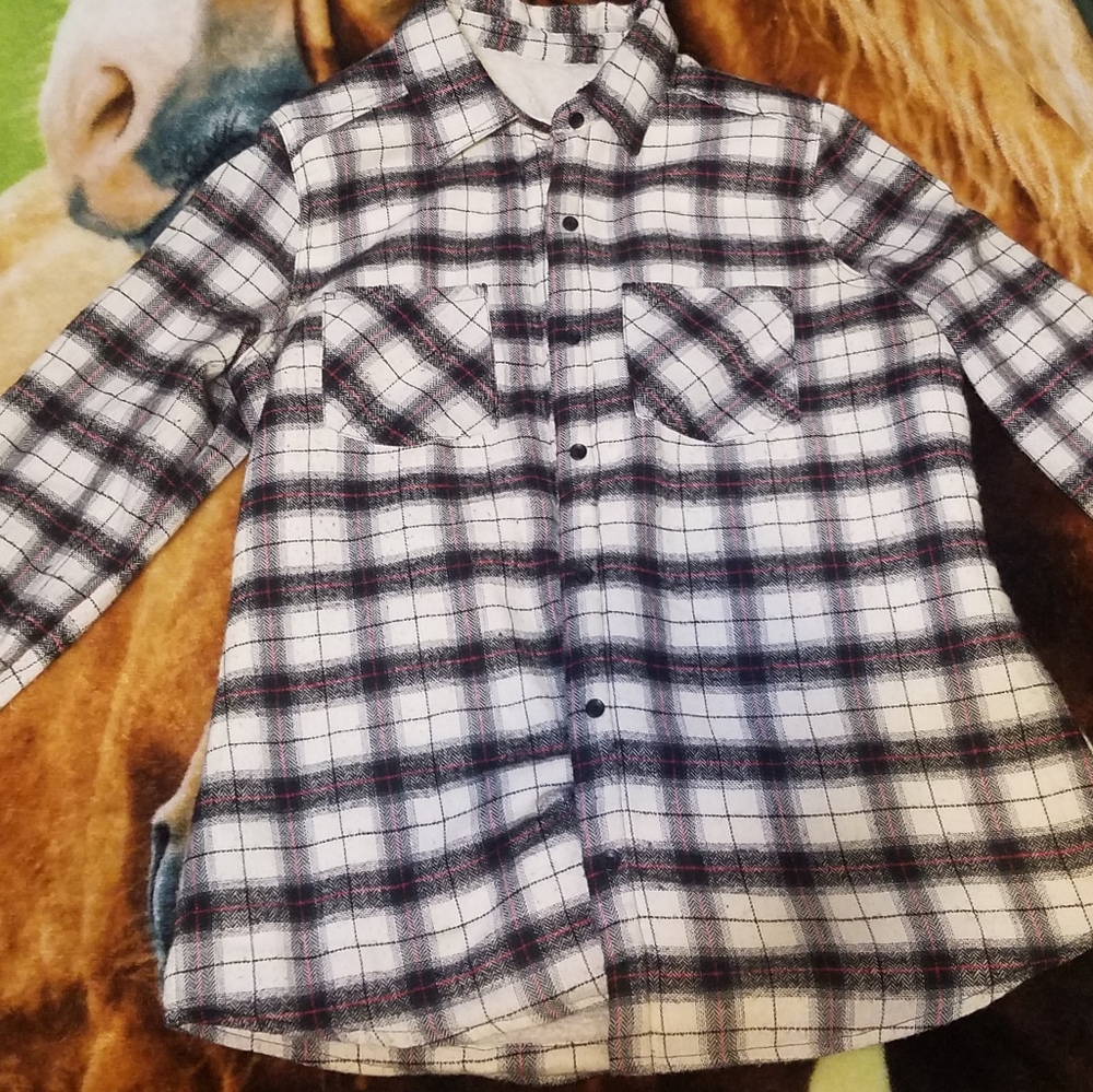 Sherpa Lined Flannel Plaid Button Up